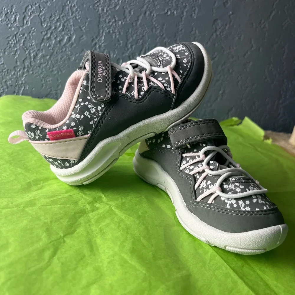 OshKosh B'gosh Kids Sneakers - Dark Gray and Light Pink
